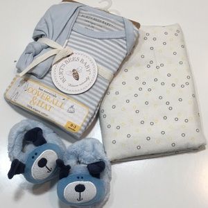 Baby Boy Coveralls and Hat Size 0-3M